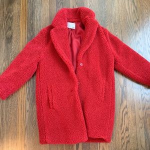 ARITZIA RED LONG TEDDY